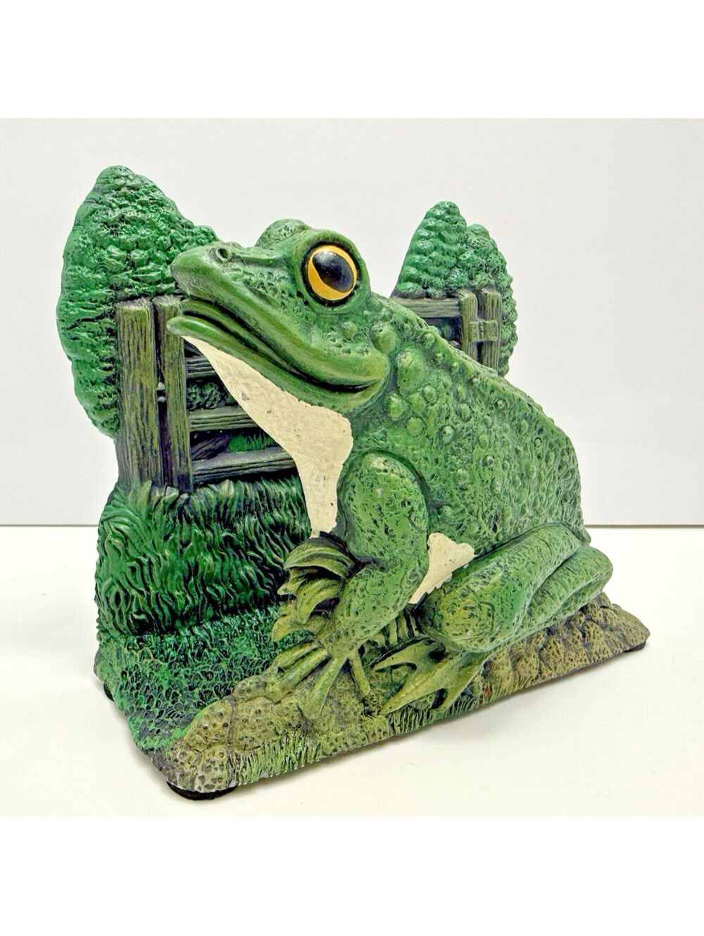 Vtg Green Frog Country Toad Napkin Letter Holder Canada CUTE